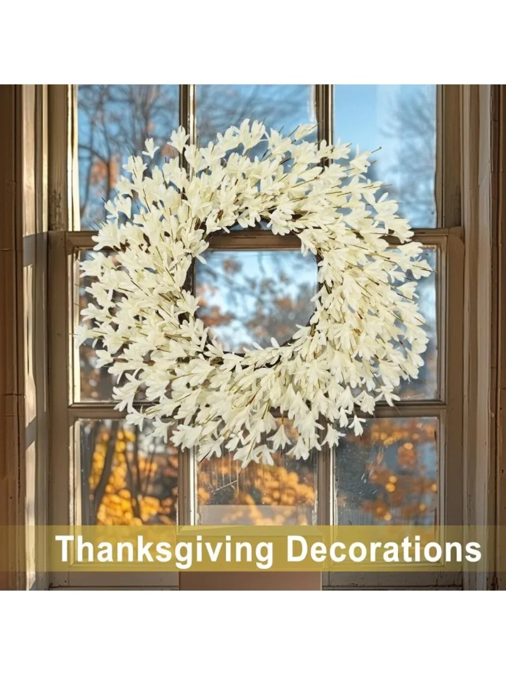 26-Inch Realistic Autumn Wreath for Front Door - Fall Decor, Outdoor Elegance